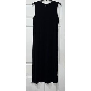 Eileen Fisher Dress Women's Small Black Sleeveless Long Tank Maxi Jersey Classic